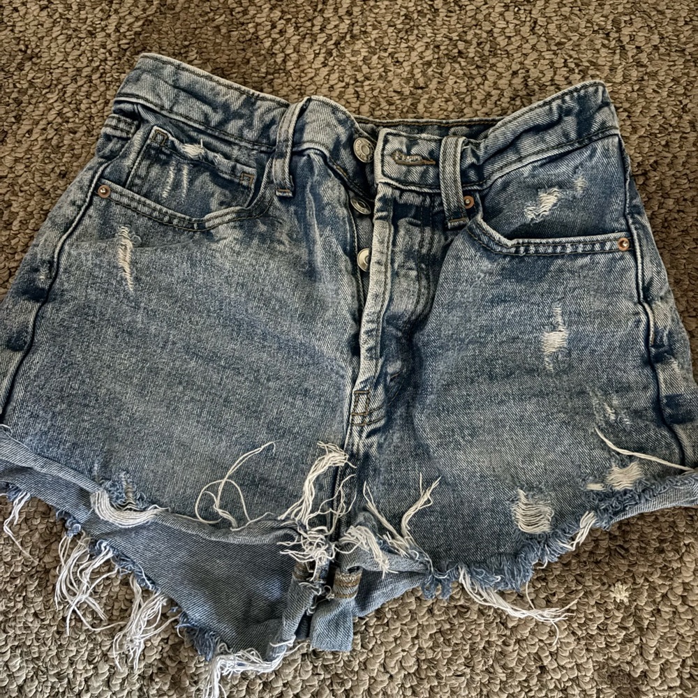 Light Blue High-Rise Denim Jean shorts